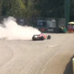 Leclerc hits the wall in scary incident